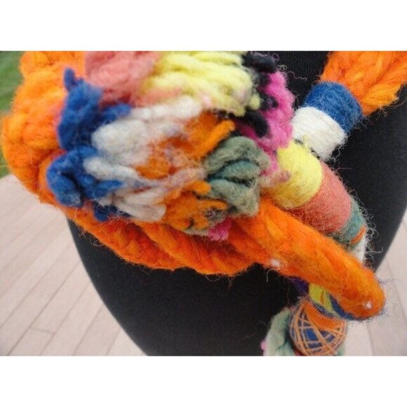 Vintage 1960\'s Handmade Flower Child Hemp Belt With Wool  Multi Colored Tassels